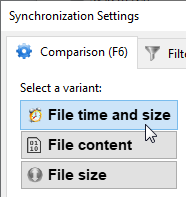 Double-click comparison variant