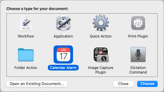 Create Calendar Alarm